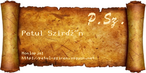 Petul Szirén névjegykártya